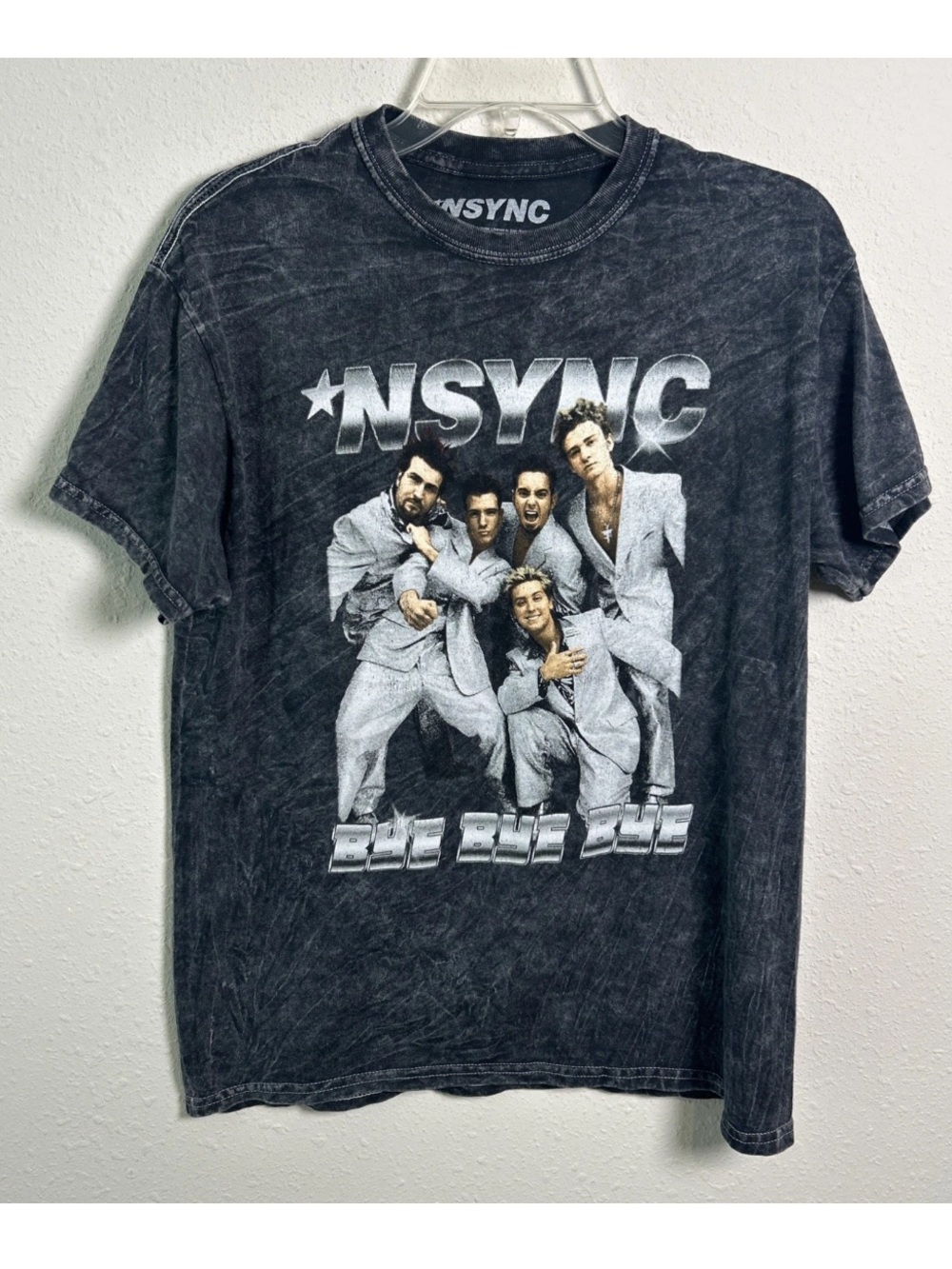 NSYNC Bye Bye Bye Tie Dye Black White T-shirt Women’s Small/Medium 100% Cotton